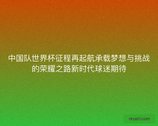 中国队世界杯征程再起航承载梦想与挑战的荣耀之路新时代球迷期待