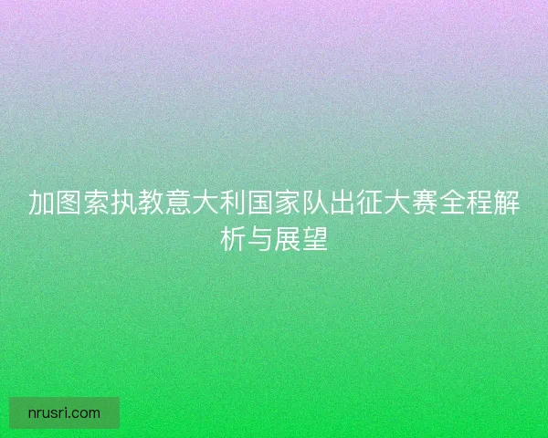 加图索执教意大利国家队出征大赛全程解析与展望