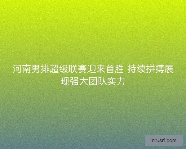 河南男排超级联赛迎来首胜 持续拼搏展现强大团队实力
